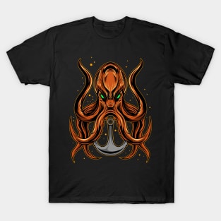 Octopus with ship anchor T-Shirt